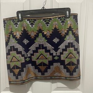 Geometric Patterned Skirt - Multicolor